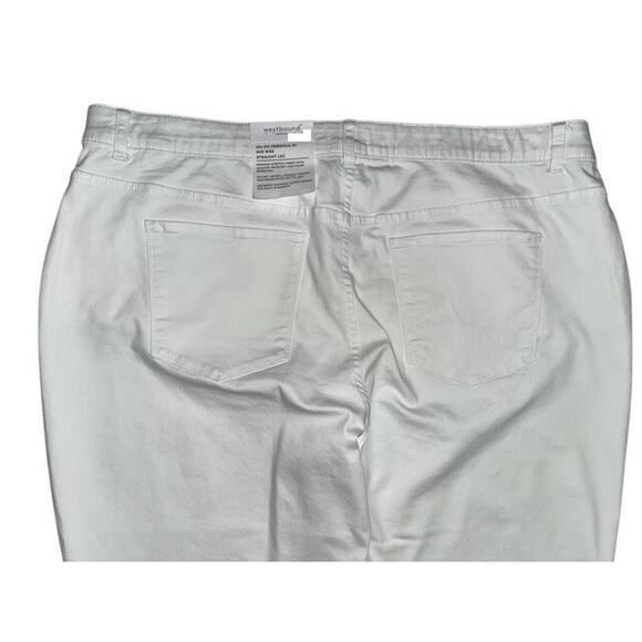 Westbound Woman 24W S Pants White Formula Fit Mid Rise Straight Tummy Panel Jean - Picture 6 of 6